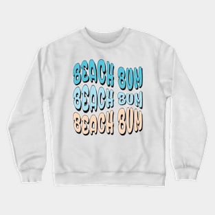 Beach Bum Wavy Bubble Letters Crewneck Sweatshirt